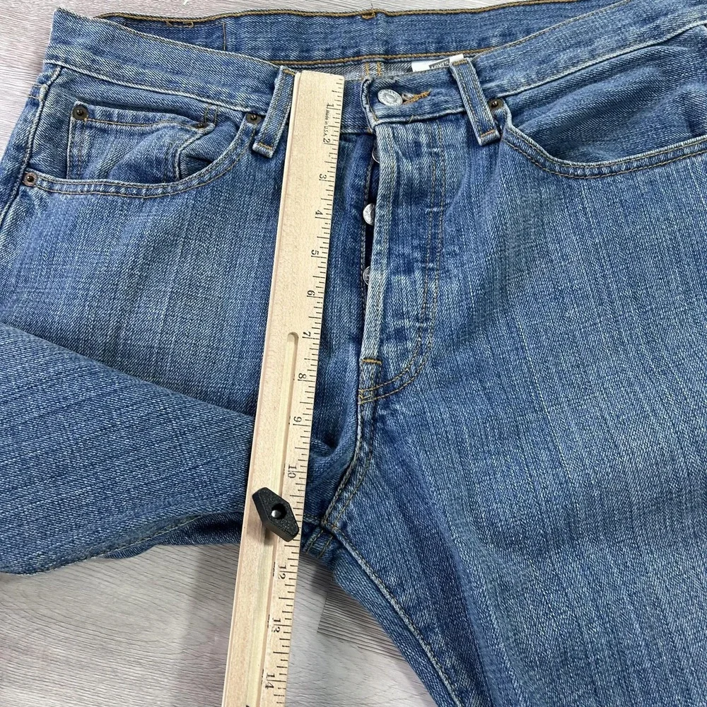 Levis 501 Jeans Mens Blue Med‎ Wash Regular Straight Button Fly 34x32 Denim